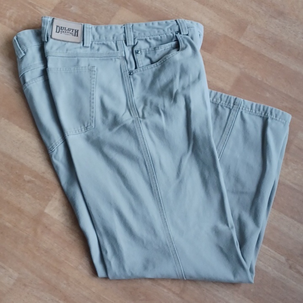 Duluth trading jeans men's size 44x32 tan color